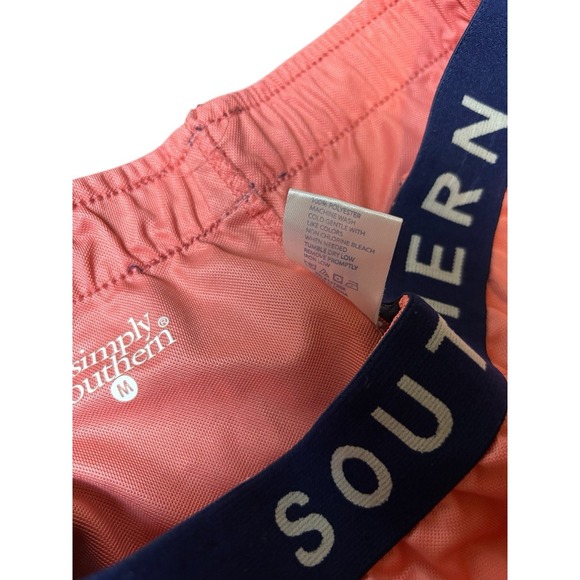 Simply Southern Shorts Womens Medium Peach Workout Paisley Elastic Waist - Picture 4 of 8